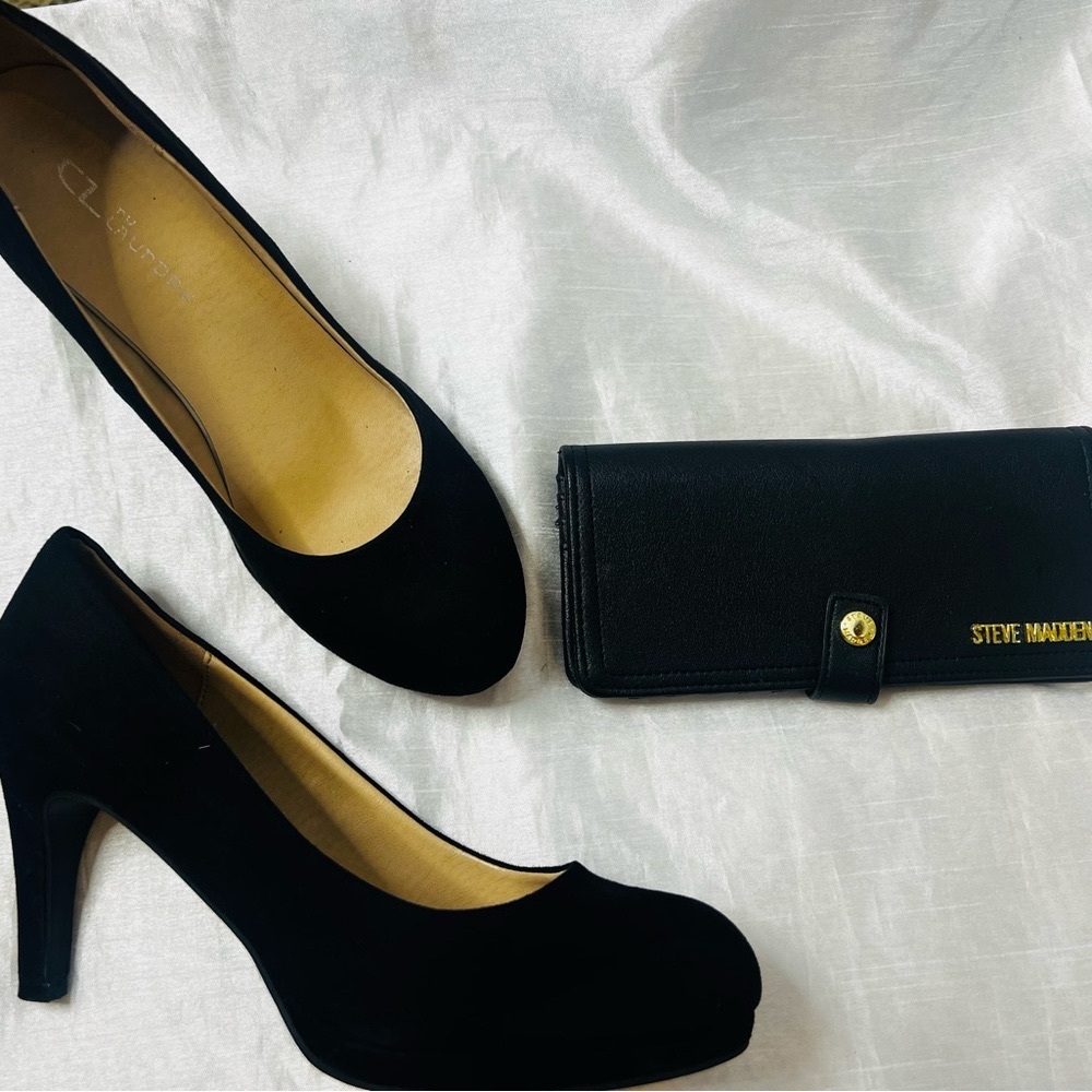 Used. Like new. Boundle heels and Wallet.